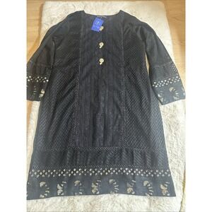 Jiya's Creation Boutique Black EmbroideredTunic Dress - Size L‎